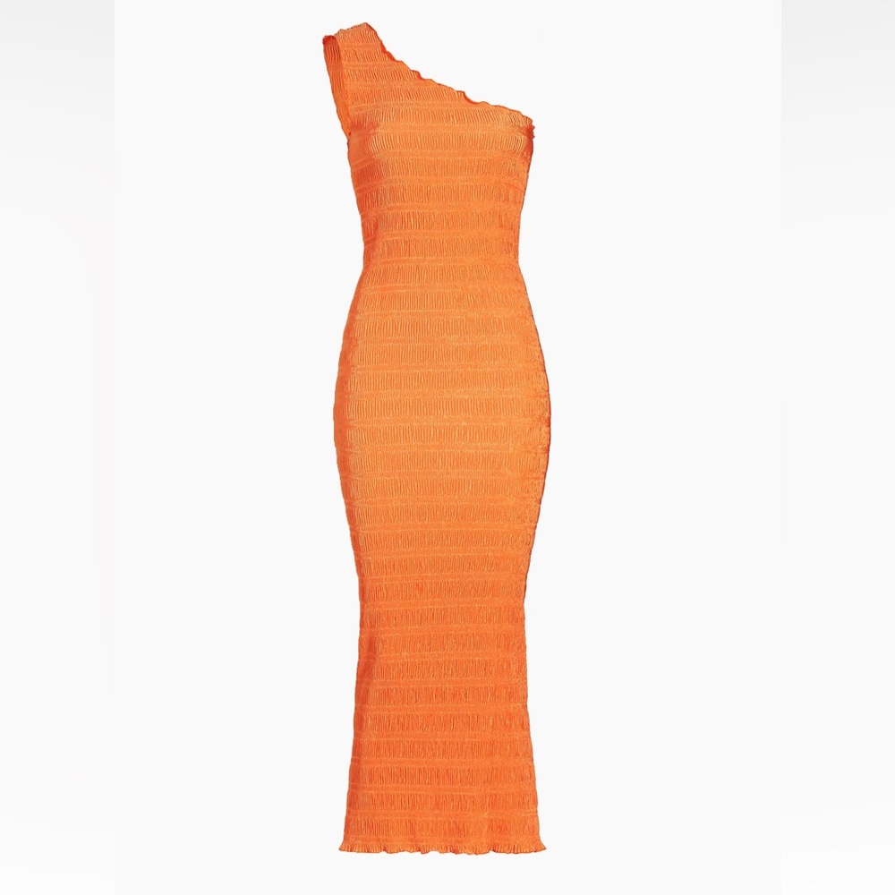 L’Idee Gigi Pleated One-Shoulder Gown